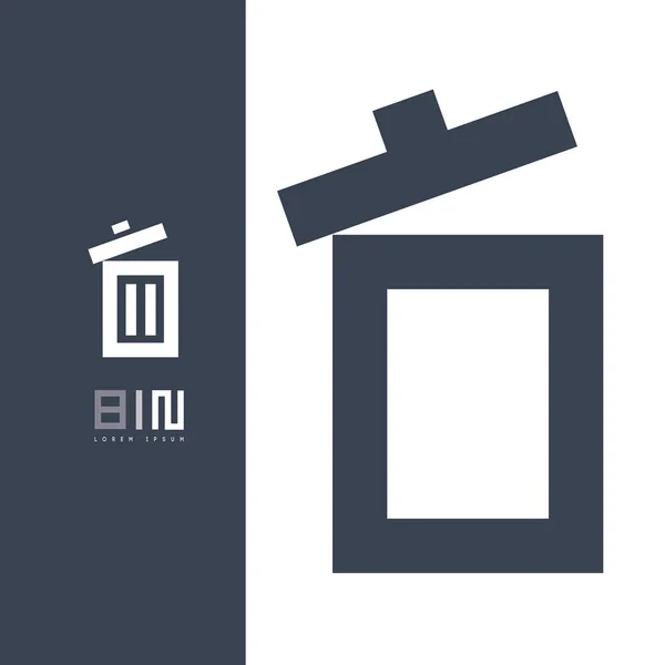 Bin Icon Design — Vetor de Stock