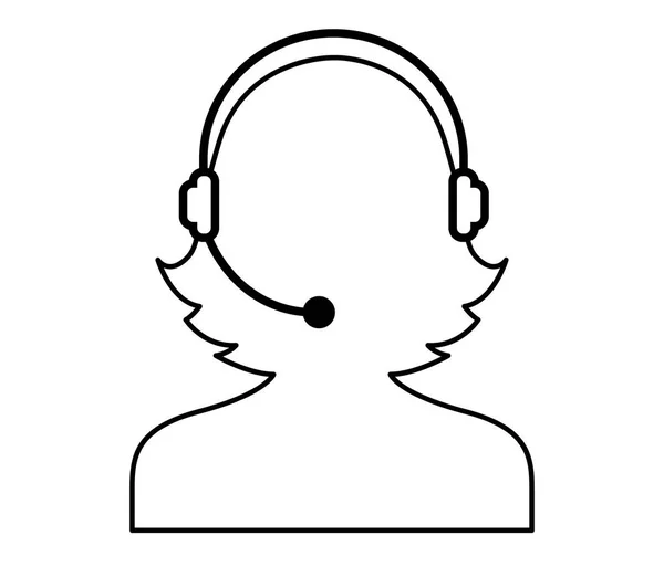 Call Center Woman Icon — Stock Vector