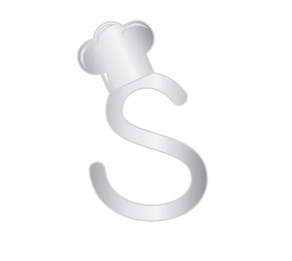 Cook Themed Alphabet Design Concept: S — Stock Vector