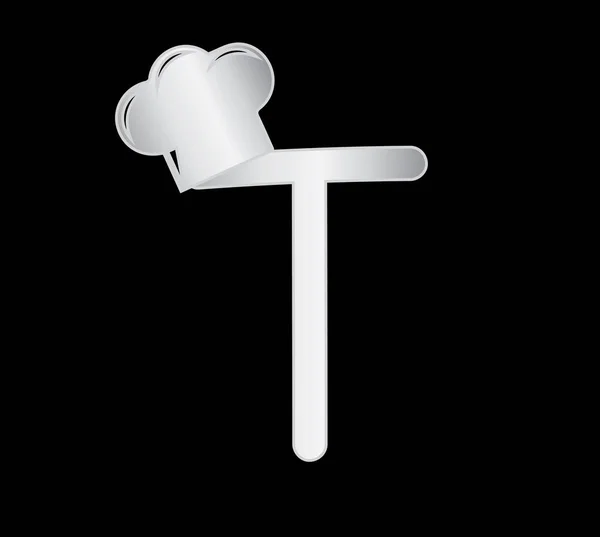 アルファベットをテーマにしたデザイン コンセプトの調理: T — ストックベクタ
