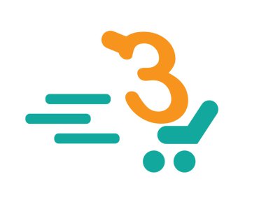 3 alışveriş sepeti simgesini