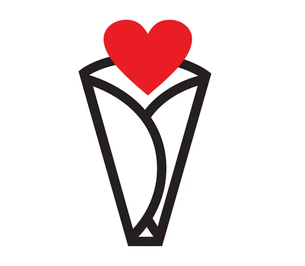 Crepe Icon Design with Love — Stock Vector
