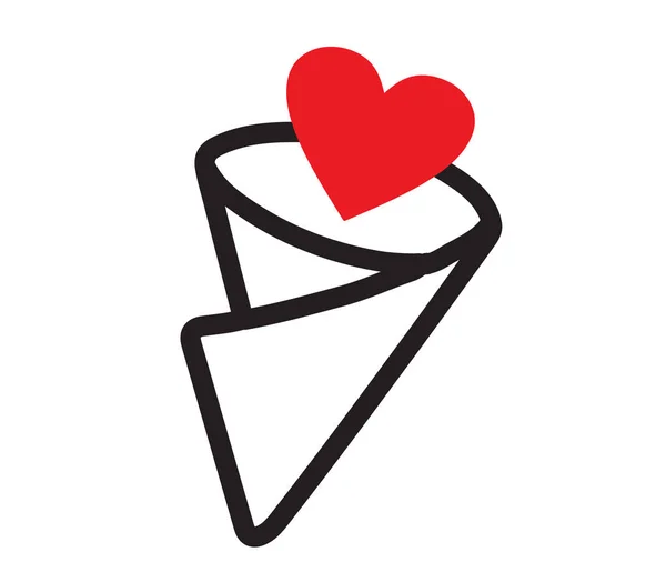 Crepe Icon Design with Love — Stock Vector