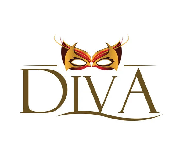 Diva-Logo mit Maskenbrille — Stockvektor