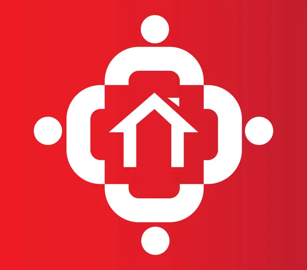 Design de ícones de família com casa — Vetor de Stock