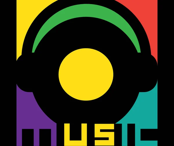Muziek logo ontwerp — Stockvector
