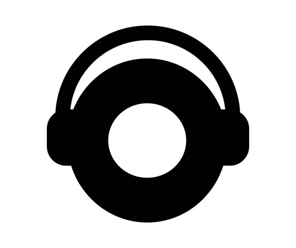 Schwarzes Headset-Symbol — Stockvektor