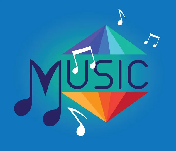 Diseño del logotipo de música — Vector de stock