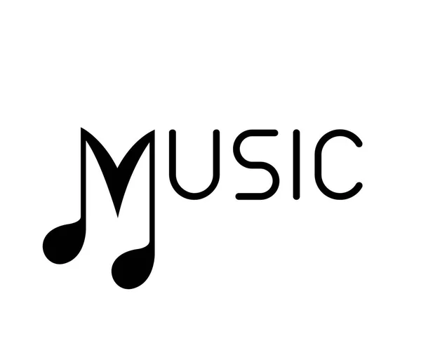Hudební Logo s poznámkou — Stockový vektor