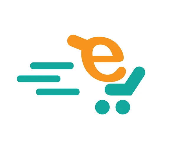 Ikona nákupního košíku pro E — Stockový vektor