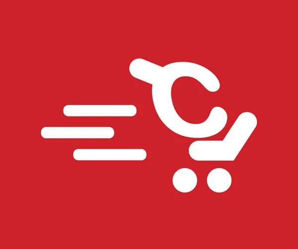 Icono del carrito de compras para C — Vector de stock