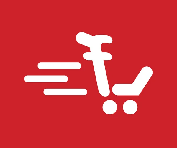 Icono del carrito de compras para F — Vector de stock