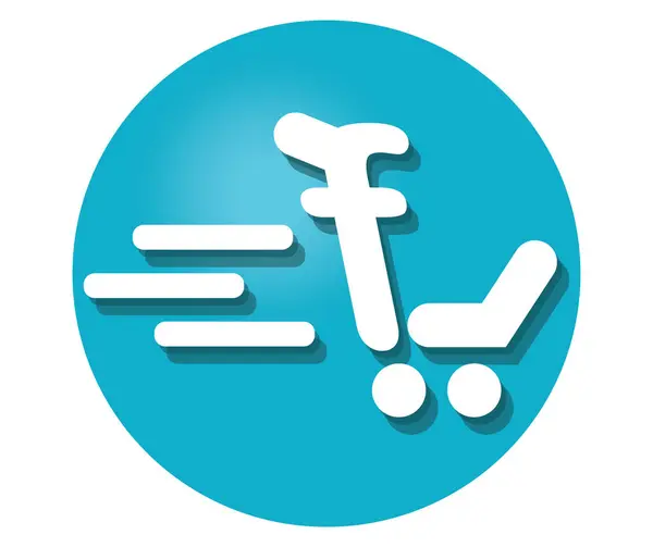 Icono del carrito de compras para F — Vector de stock