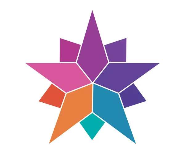 Logo estrella colorido — Vector de stock