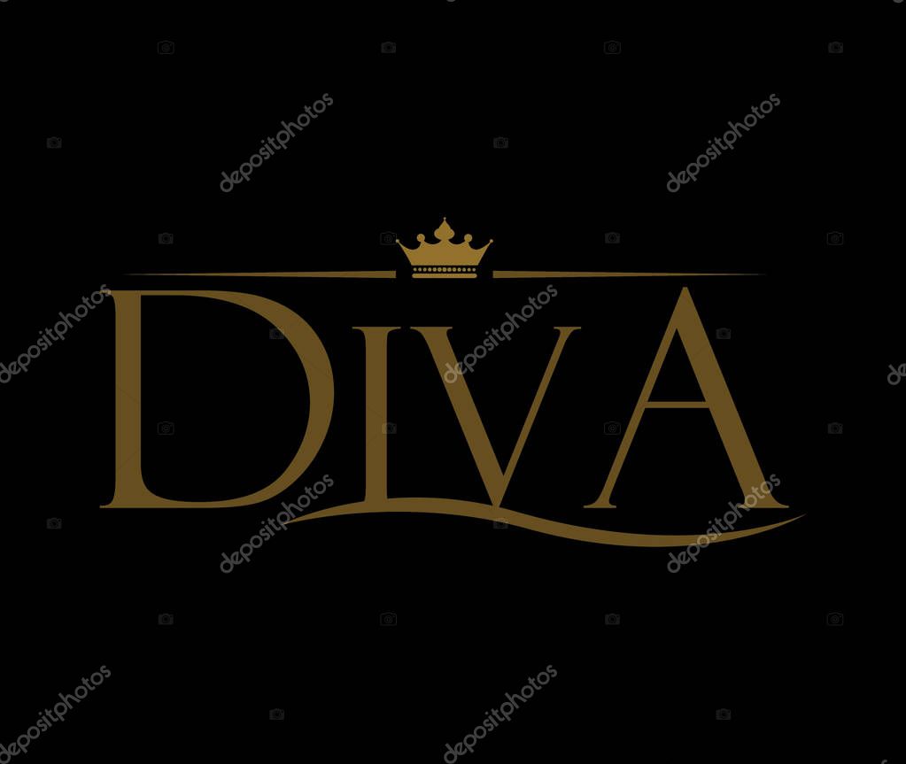 Diva Logo Design with Elegant Typography Style.