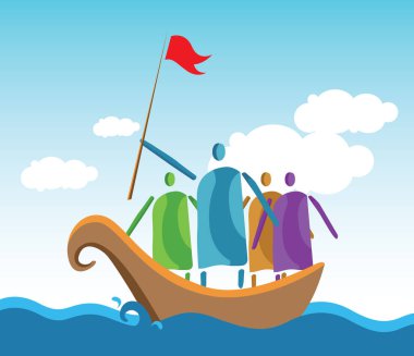 Liderler ve insanlar okyanus kalabalık