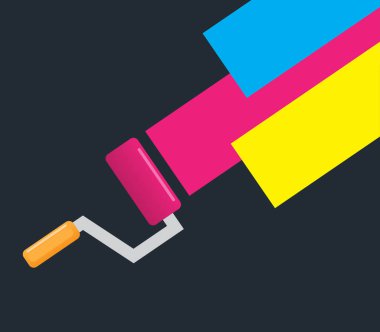 Rulo fırça ve Cmyk renk