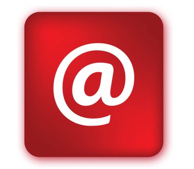 Posta işareti kırmızı bir kutu üzerinde