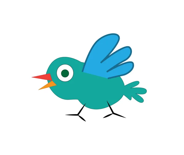 Lindo pájaro de dibujos animados — Vector de stock