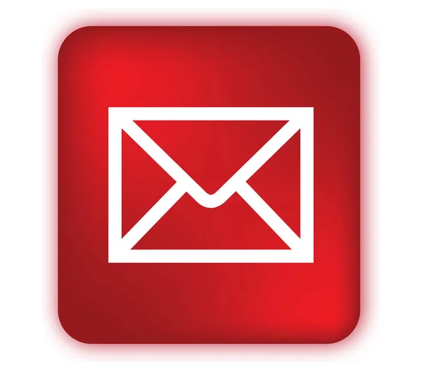 Icono de correo electrónico con caja roja — Vector de stock