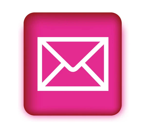 Icona e-mail con scatola rosa — Vettoriale Stock