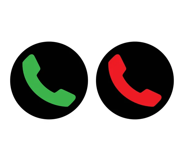 Icono de teléfono verde y rojo — Archivo Imágenes Vectoriales