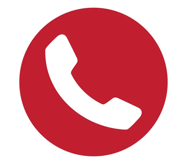 Ikona červeného telefonu — Stockový vektor