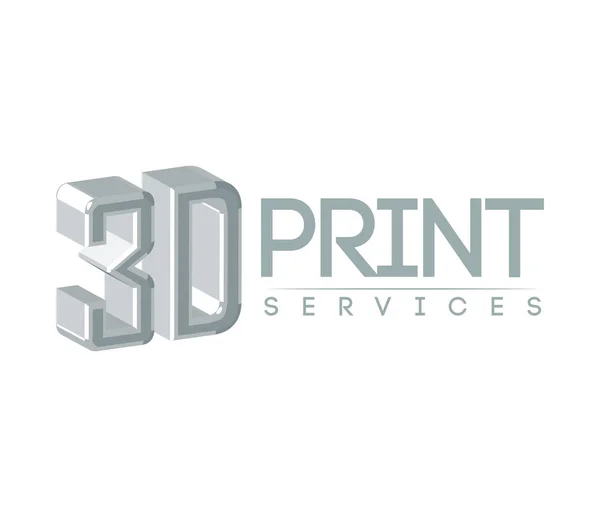 3D Print Service Logo Design — Stock Vector