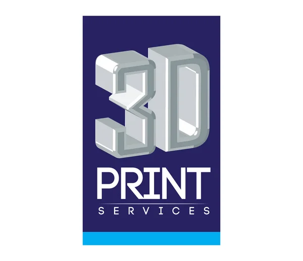 3D Print Service Logo Design — Stock Vector