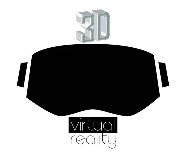 3D Vr Logo i okulary — Wektor stockowy