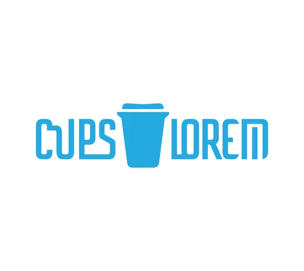 Logo de la taza de café de cartón — Vector de stock