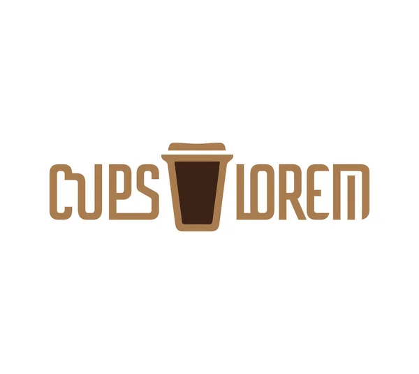 Logo de la taza de café de cartón — Vector de stock