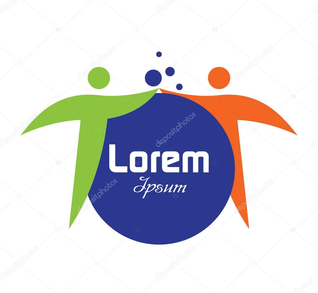 Logo concept with two person. EPS 8 supported.
