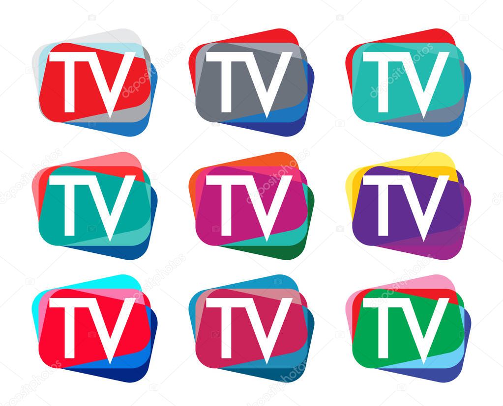 TV Logo Design Set. EPS 8 supported.