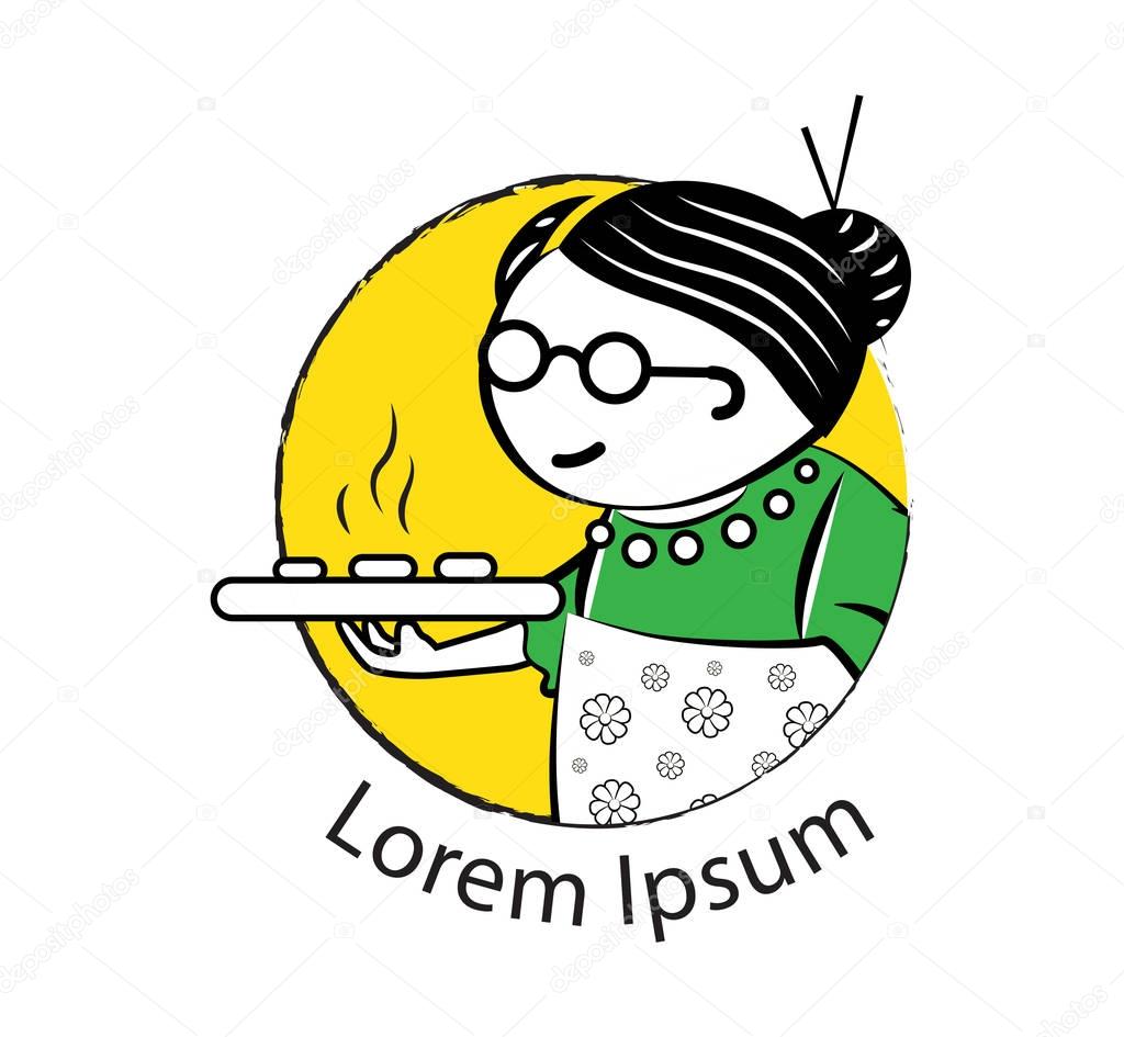 Grandma Cake Logo Design Concept. EPS 8 supported.