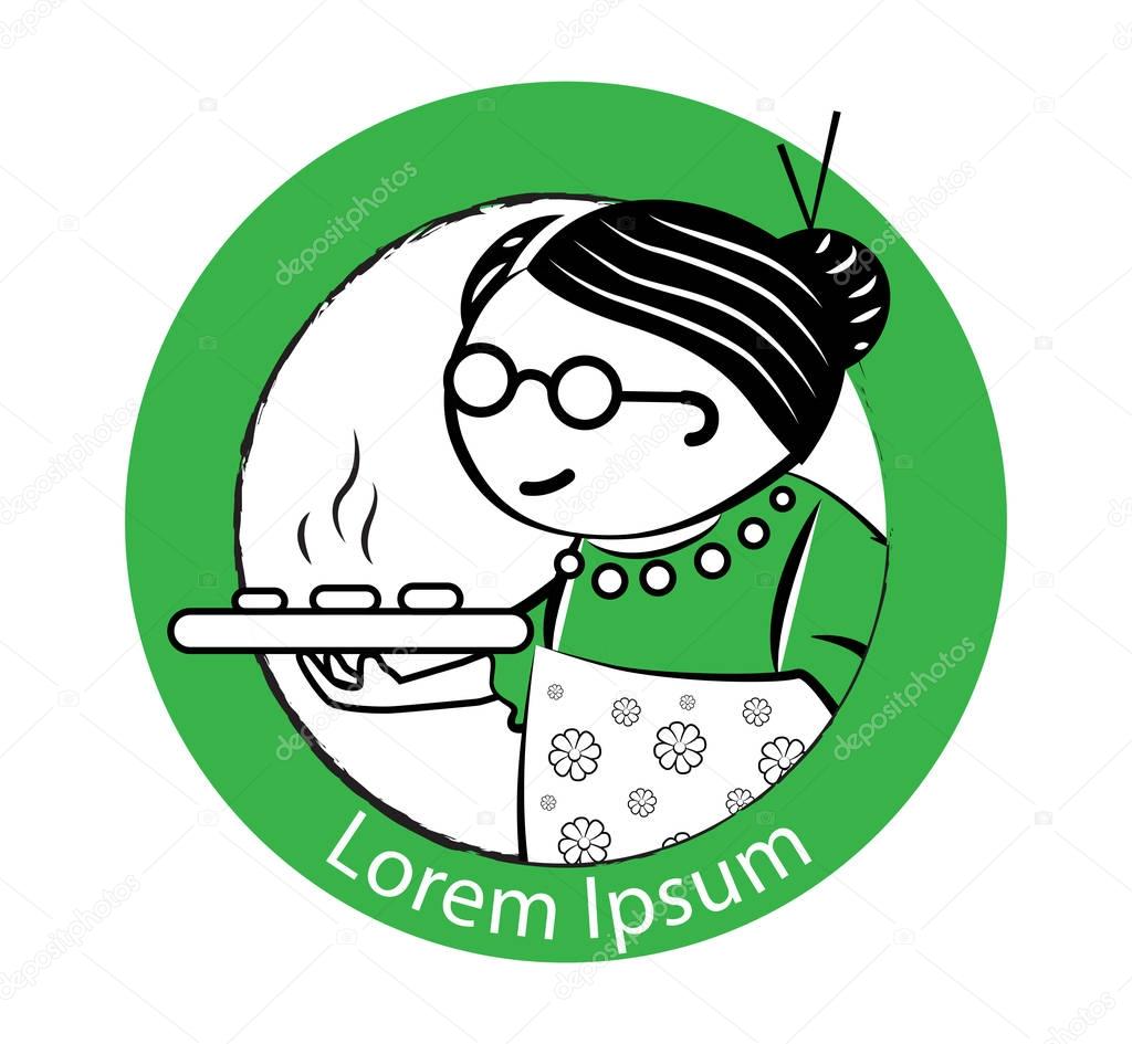 Grandma Cake Logo Design Concept. EPS 8 supported.