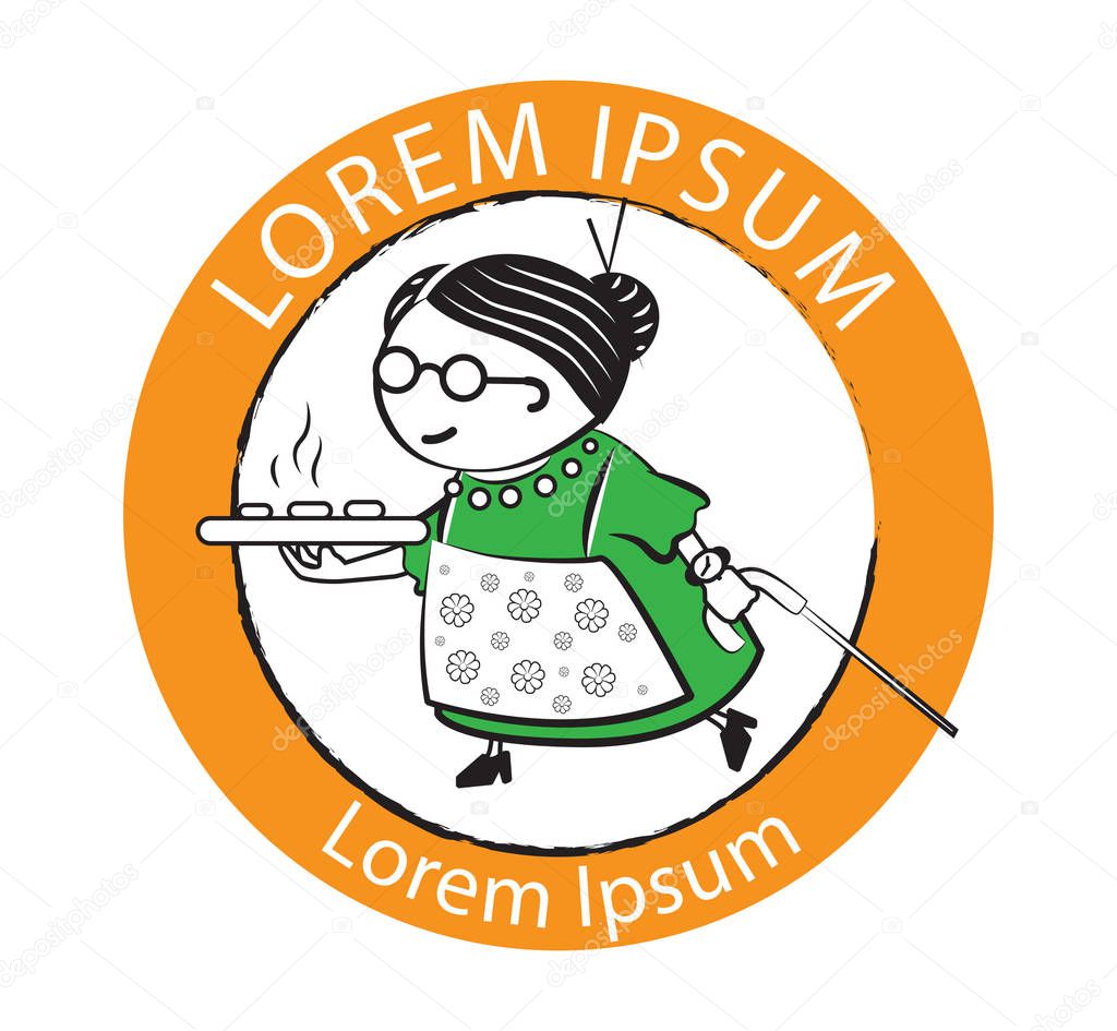 Grandma Cake Logo Design Concept. EPS 8 supported.