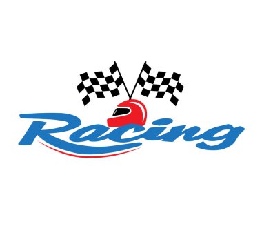 Damalı bayrak ve kask ile yarış