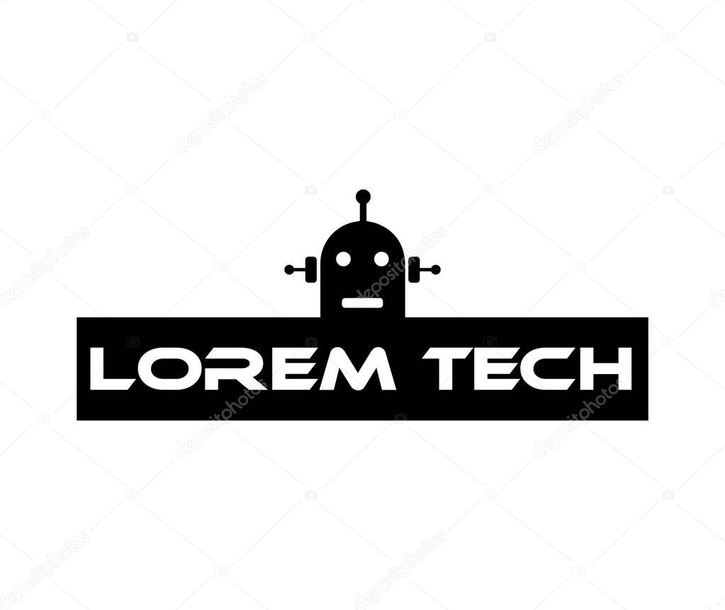 Tech Logo Design with Cyber Robot. EPS 8 supported.