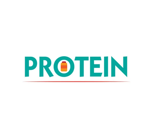 Πρωτεΐνη λογότυπο με μπουκάλι — Διανυσματικό Αρχείο