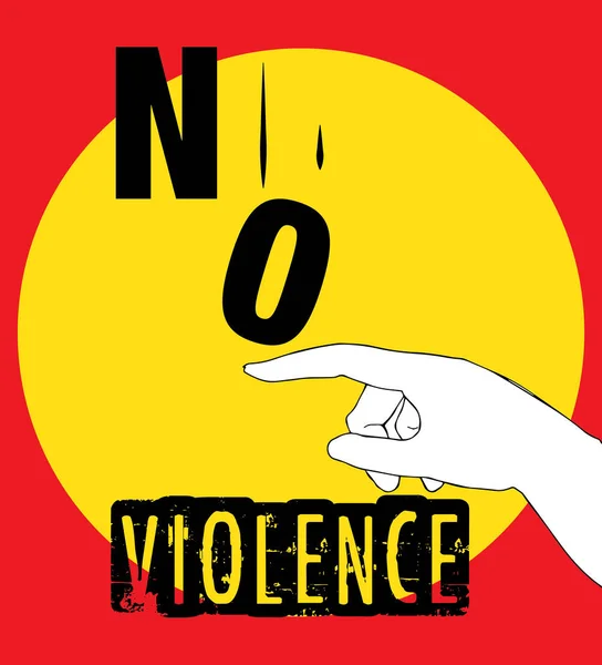Nem erőszak tiltakozás poszter Design — Stock Vector