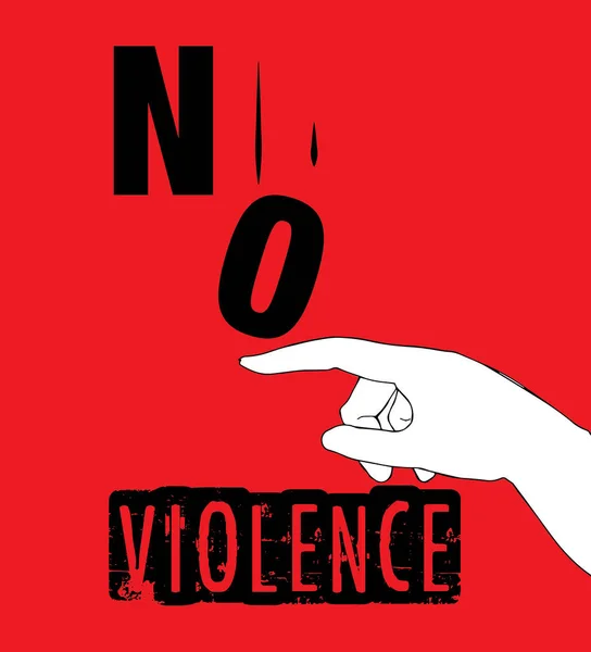 No Violence Protest Poster Design — Stock Vector