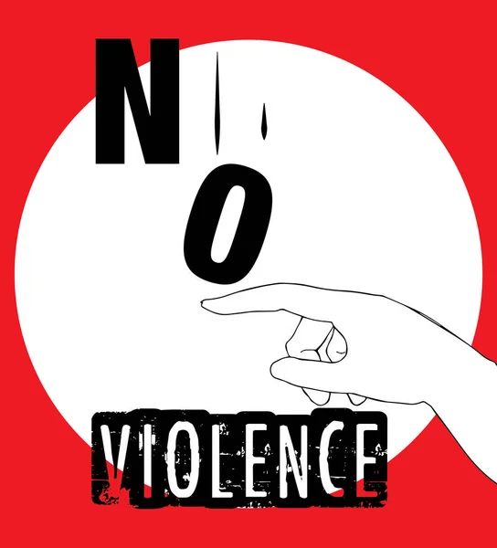 No Violence Protest Poster Design — Stock Vector