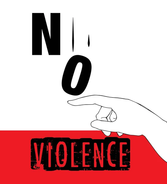 No Violence Protest Poster Design — Stock Vector