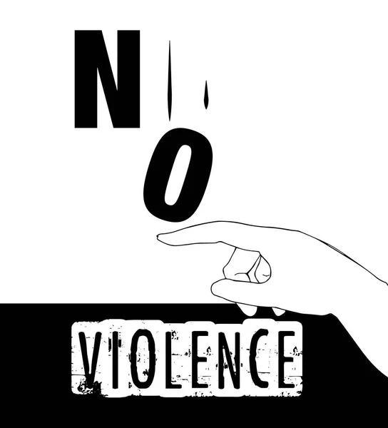 No Violence Protest Poster Design — Stock Vector