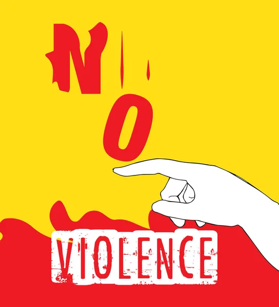 Inget våld Protest affisch Design — Stock vektor