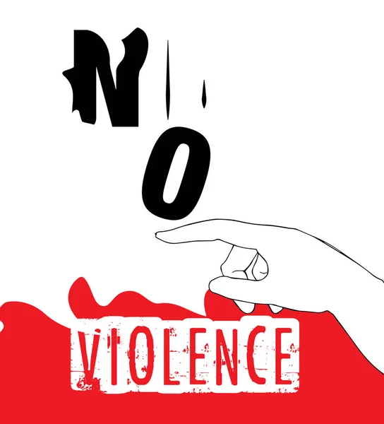 No Violence Protest Poster Design — Stock Vector