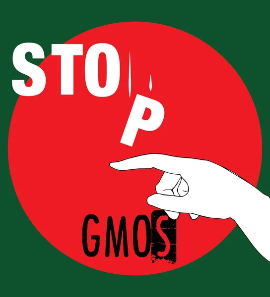 Állítsa le a GMO-k koncepcióterv — Stock Vector