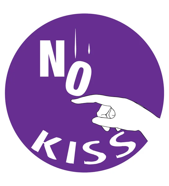 Наклейка на Без поцілунку — стоковий вектор