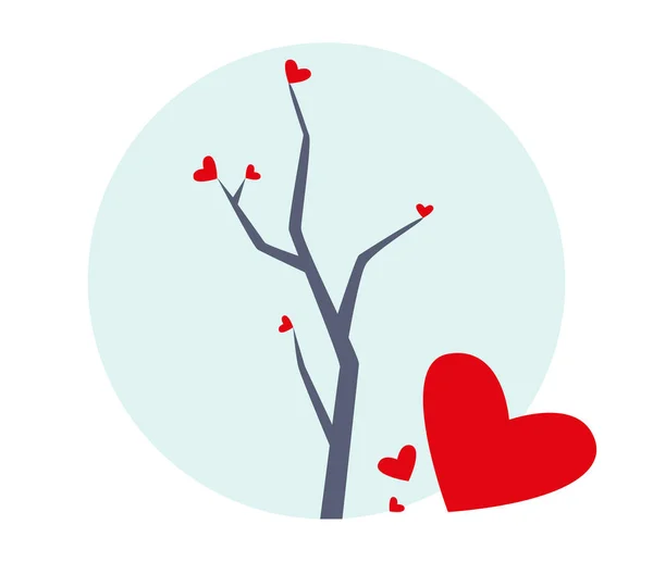 Tree with Hearts Illustration — Stock Vector